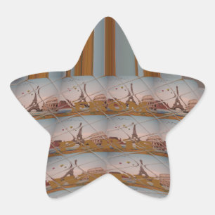 Sticker Étoile I Love Tour Eiffel Paris Avec amour bleu ciel colo