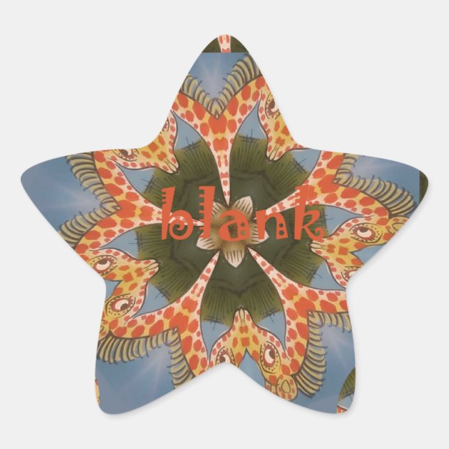 Sticker Étoile Impression d'art Abstrait Giraffe (Devant)