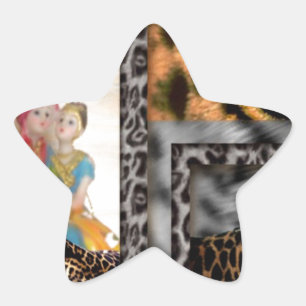 Sticker Étoile Impression Tiger & Couple Art