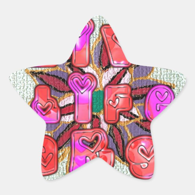 Sticker Étoile Imprimer l'art "Live Life Large" (Devant)