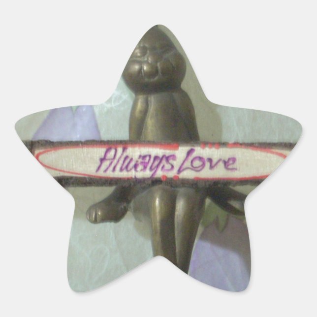 Sticker Étoile Inspirational Rabbit : Always Love Sign Art Print (Devant)