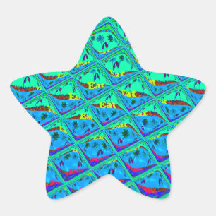 Sticker Étoile Italien bleu sirène Motif Art Imprimer