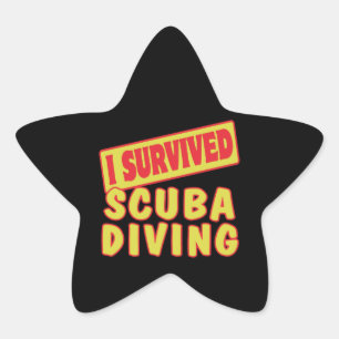 STICKER ÉTOILE J'AI SURVÉCU À LA PLONGÉE EN SCUBA