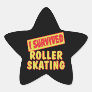STICKER ÉTOILE J'AI SURVÉCU AU PATINAGE ROLLER