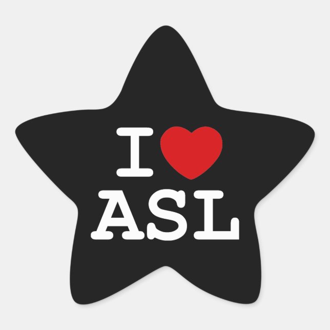 Sticker Étoile J'aime ASL (Devant)