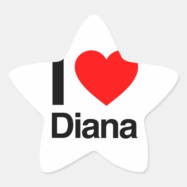 Sticker Étoile j'aime diana (Devant)