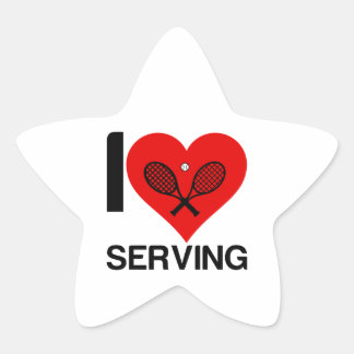 STICKER ÉTOILE J'AIME SERVIR DES TENNIS