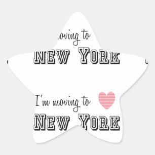 Sticker Étoile Je déménage à New York