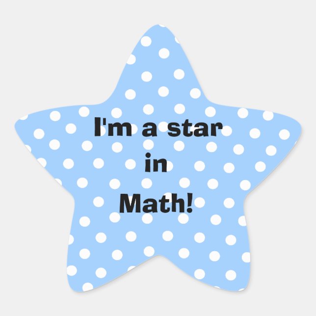 Sticker Étoile Je suis une vedette en maths personnalisable sujet (Devant)