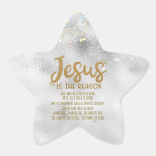 Sticker Étoile Jésus, Bible Verse Joyeux Noël