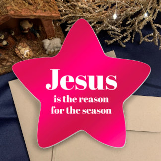 Sticker Étoile Jésus est la raison de la saison Noël rouge