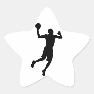 Sticker Étoile Joueur de basket-ball Pop Art Silhouette