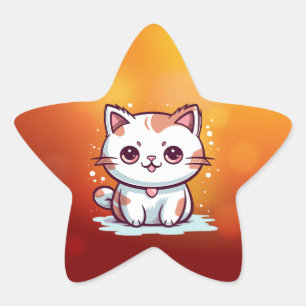Sticker Étoile Jovely Chat Kawaii Style Clipart-47758