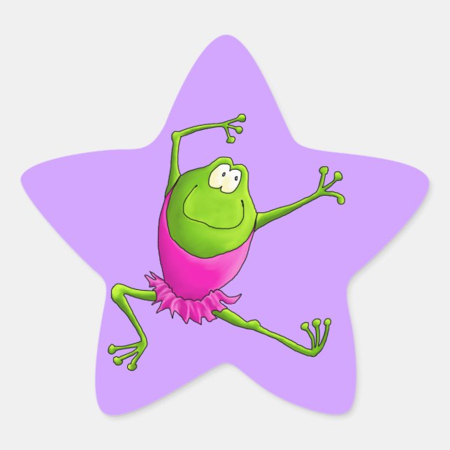 Sticker Étoile Joyeuse grenouille à Ballet bondissante (Devant)