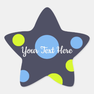 Sticker Étoile Joyeuses bulles bleues jaunes funky
