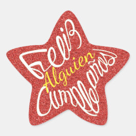 Sticker Étoile Joyeux anniversaire avec des étoiles