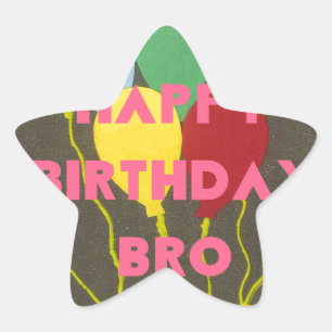 Sticker Étoile Joyeux anniversaire Bro