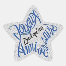 Sticker Étoile Joyeux anniversaire en forme d'étoile