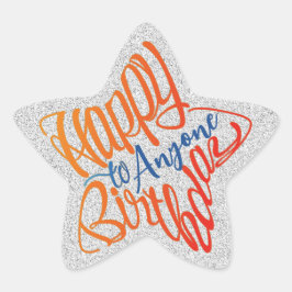Sticker Étoile « Joyeux Anniversaire » en forme d'étoile pour n'i
