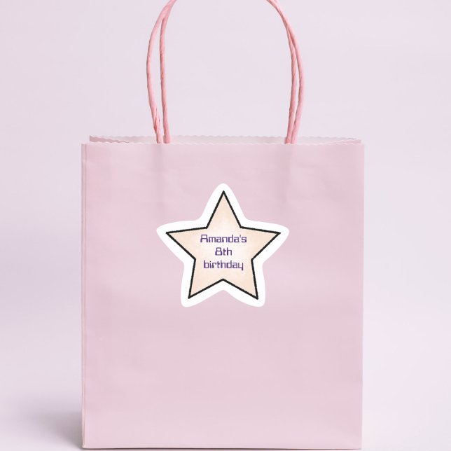 Sticker Étoile Joyeux Anniversaire Enfants Étoile Rétro Pastel Mi (Créateur téléchargé)