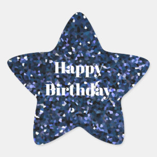Sticker Étoile Joyeux anniversaire Glittery Blue Boys Girls Cool 