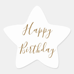 Sticker Étoile Joyeux Anniversaire Or Texte de couleur personnali