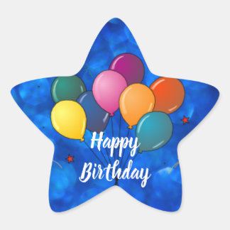 Sticker Étoile Joyeux Ballons de fête d'anniversaire