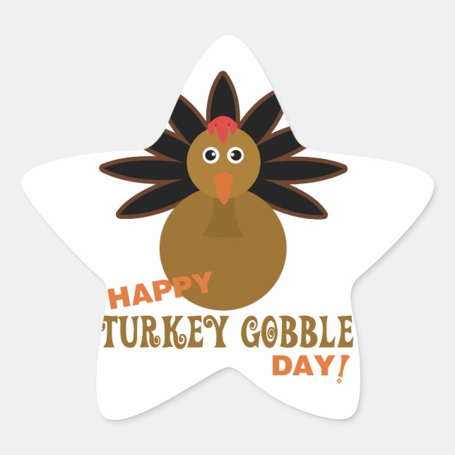 Sticker Étoile Joyeux Jour de la grogne turque Thanksgiving (Devant)