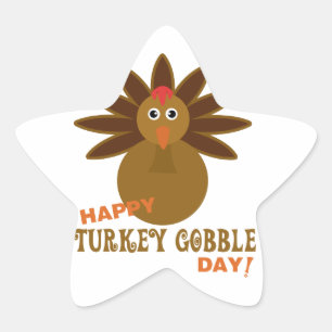 Sticker Étoile Joyeux Jour de la grogne turque Thanksgiving