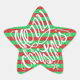 Sticker Étoile Joyeux Noël en 8 langues et Joyeuses Fêtes