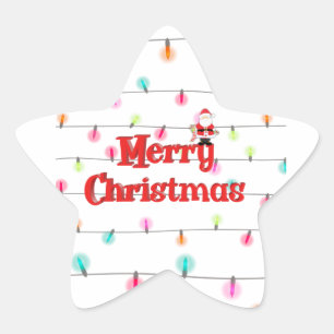 Sticker Étoile Joyeux Noël Festif Lumières de vacances avec Père 