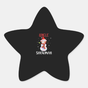Sticker Étoile Joyeux Noël Oncle Snowman Cadeaux Oncle