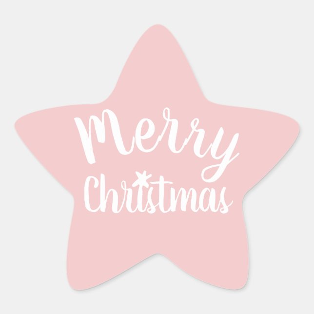 Sticker Étoile Joyeux rose de Noël (Devant)