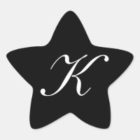 "K" Monogramme initial blanc sur noir
