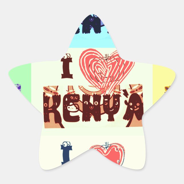 Sticker Étoile Kenya Travel Souvenir Pop (Devant)