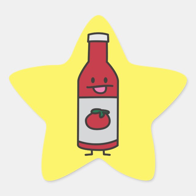 Sticker Étoile Ketchup Bouteille Sauce tomate Table condiment fan (Devant)