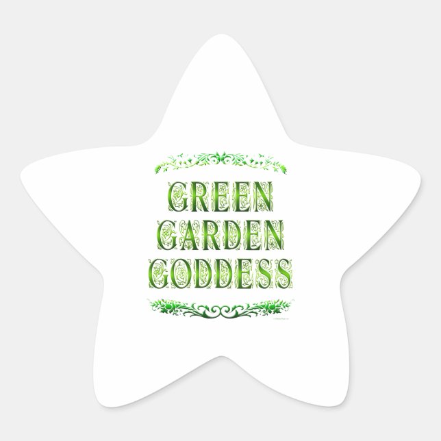 Sticker Étoile La déesse du jardin vert dit (Devant)