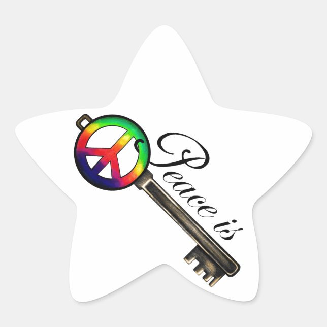 Sticker Étoile La paix est la clé (Devant)