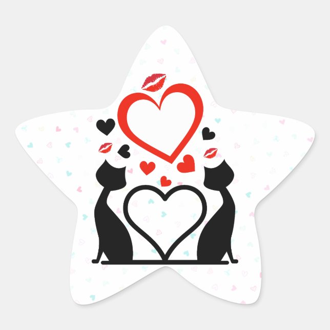 Sticker Étoile La Saint Valentin sont Pew Pew (Devant)
