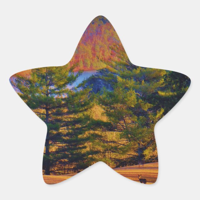 Sticker Étoile Lac Deer & Mt (Devant)