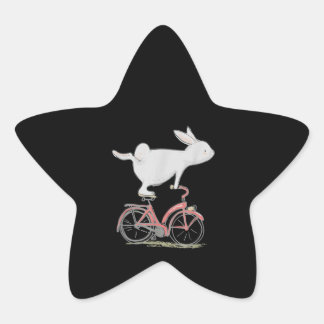 Sticker Étoile Lapin Mignonne Sur Vélo Vélo Vélo Vélo Vélo