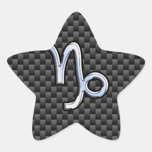 Sticker Étoile Le chrome argenté aiment la fibre de carbone de