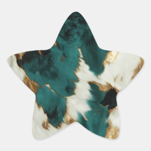 Sticker Étoile Léopard vert blanc