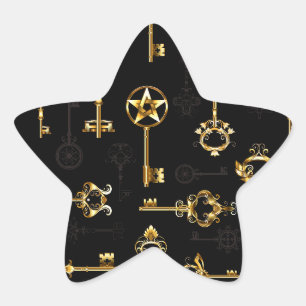 Sticker Étoile Les Patters de Seamless avec Golden Keys