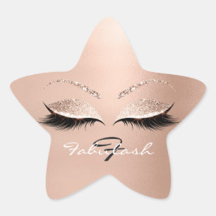 Sticker Étoile L'étoile blanche de rose de parties scintillantes