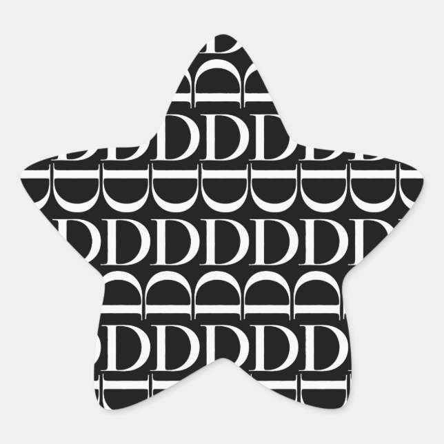 Sticker Étoile Lettre initiale D monogramme (Devant)