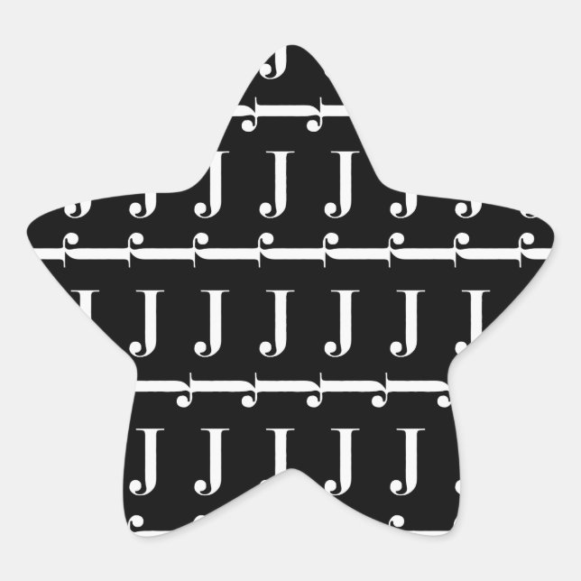 STICKER ÉTOILE LETTRE INITIALE MOYENNE J (Devant)