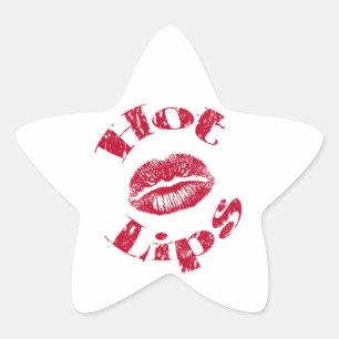 Sticker Étoile Lèvres chaudes, Lèvres rouges