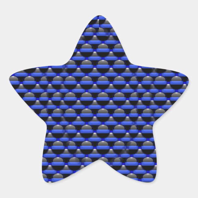 Sticker Étoile Ligne bleue mince (Devant)