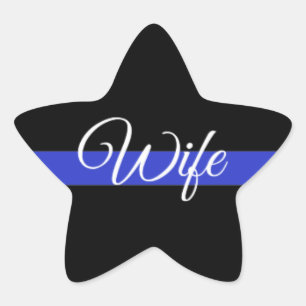 Sticker Étoile Ligne Bleue Mince : Femme de police